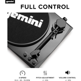 Gemini Turntable Bluetooth and Dual Stereo Speakers