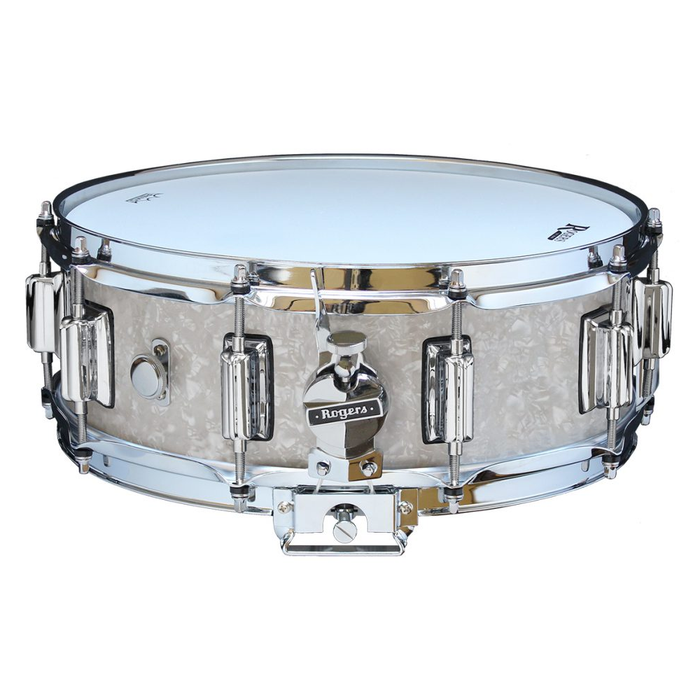 Rogers Dyna-Sonic Beavertail 5x14-Inch Snare Drum - White Marine Pearl