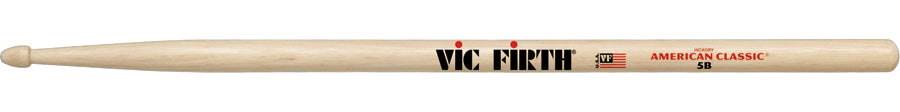 Vic Firth 5B American Classic Drumsticks Wood Tip, Hickory