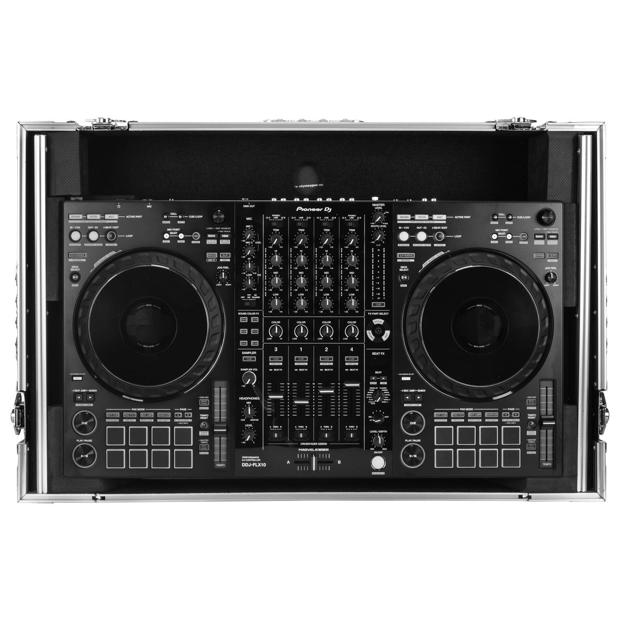 Odyssey FZGSFLX10W1M Pioneer DJ DDJ-FLX10 1U Flight Case with Glide Style Laptop Platform and Wheels - New