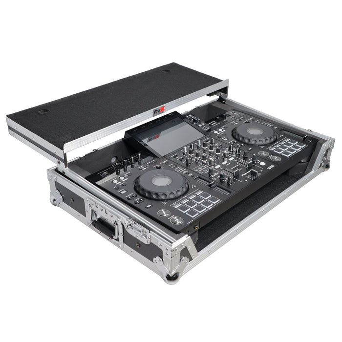 Pro X XS-XDJRX3WLT ATA Flight Case ATA Flight Case for Pioneer XDJ-RX3 DJ Controller with Laptop Shelf 1U Rack Space and Wheels