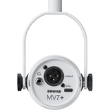 Shure MV7+-W with Earbuds Podcasting Bundle - White
