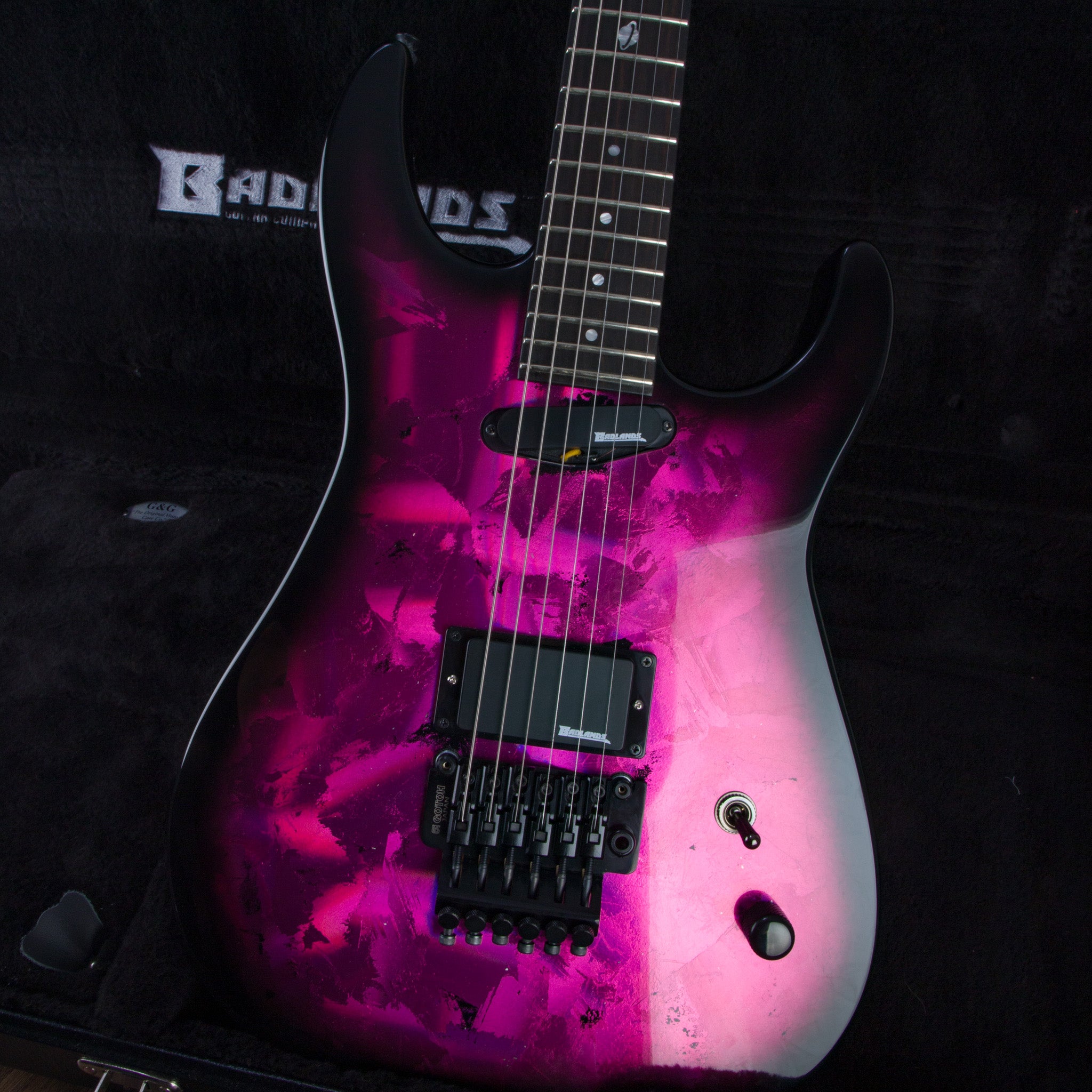 Badlands GX1 Holoflash HS Tremolo Electric Guitar - Holoflash Pink