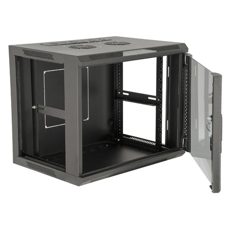Gator GRW1009509 9U Fixed Wall Rack with Glass Door