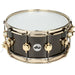 DW 6.5 x 14-Inch Collector's Series Metal Snare Drum - Satin Black Over Brass - Gold Hardware