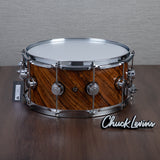DW 6.5 x 14-Inch Collector's Maple Exotic Series Snare Drum - Natural Lacquer over Twisted Tropical Olive