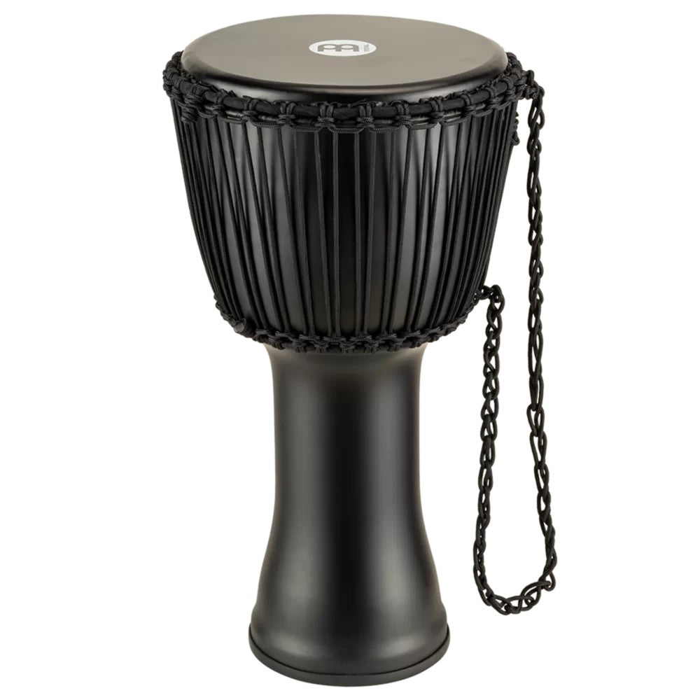 Meinl 12-Inch Travel Series Rope Tuned Djembe with Goat Head - Phantom Black