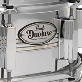 Pearl Duoluxe 6.5x14 Inlaid Chrome / Brass Snare Drum - Nicotine White Marine Pearl