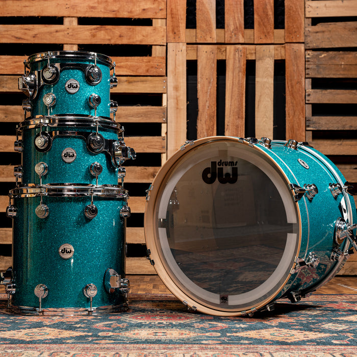 DW Collector's 333 4-pc Maple Shell Pack with 20-Inch Kick - Teal Glass