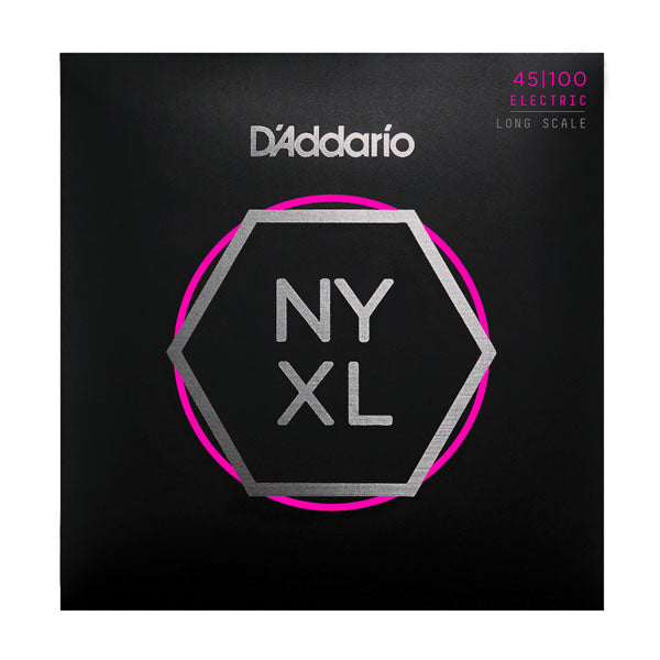 D'Addario NYXL45100 Long Scale Electric Bass Strings, Regular Light, 45-100