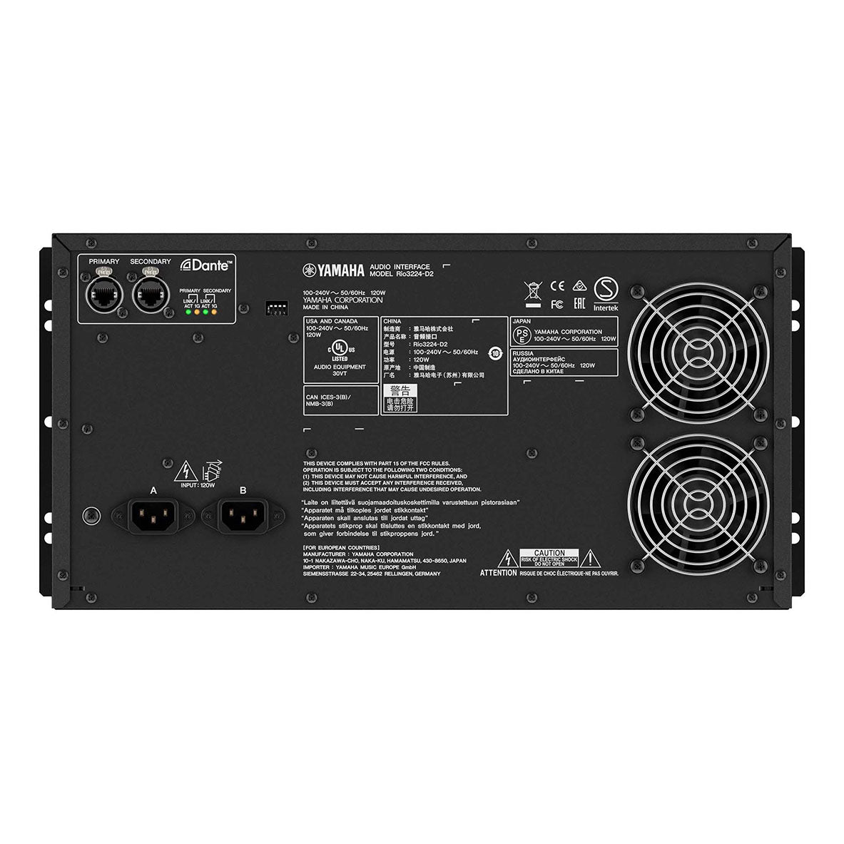 Yamaha Rio3224-D2 32-input/24-output Dante Stage Box