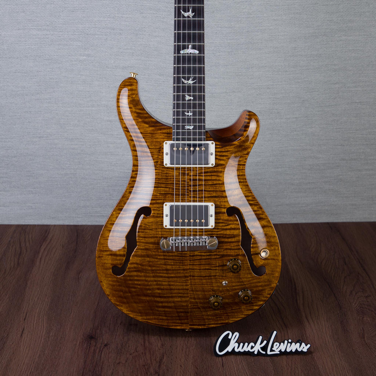 PRS Hollowbody II Piezo 10-Top Hollowbody Electric Guitar - Black Gold Wraparound Burst - #250409217