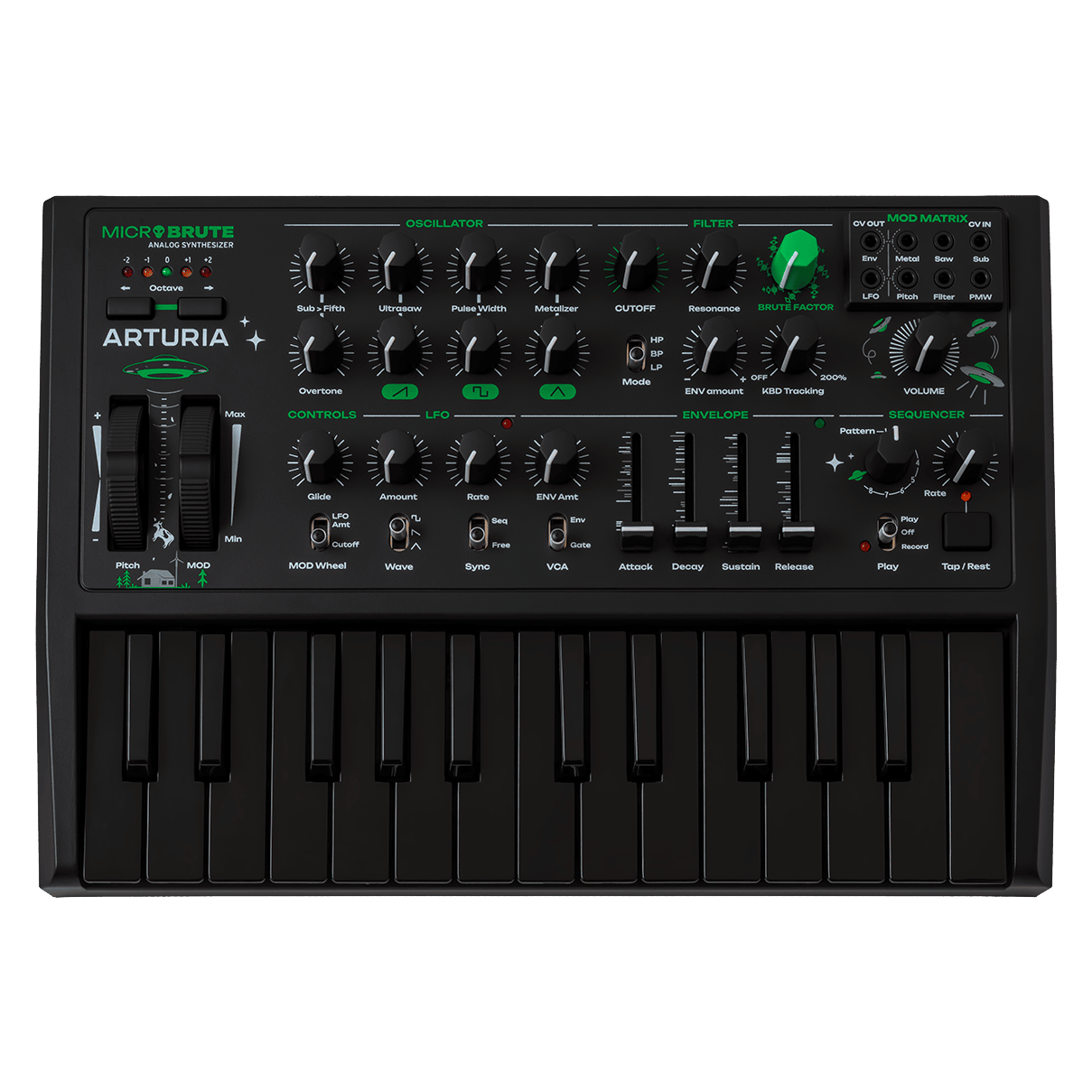 Arturia MicroBrute UFO Analog Keyboard Synthesizer - Mint, Open Box