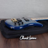 Spector Euro 4 LT Poplar Burl Over Ash Electric Bass Guitar - Faded Light Blue Gloss - CHUCKSCLUSIVE - #]C121NB23284