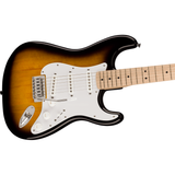 Squier Sonic Stratocaster Pack, Maple Fingerboard, 2-Color Sunburst, Gig Bag, 10G Amplifier - New