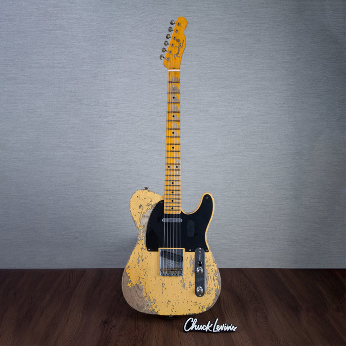 Fender Custom Shop '54 Telecaster Super Heavy Relic Electric Guitar - Aged Nocaster Blonde - #R137567