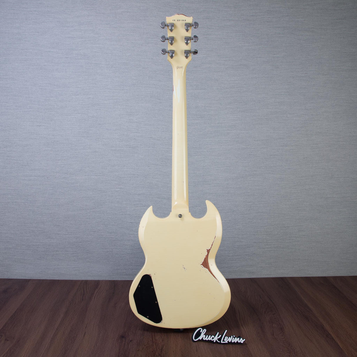 Gibson Custom Shop Murphy Lab SG Custom P-90 Batwing Electric Guitar - Heavy Aged White - #CS601068