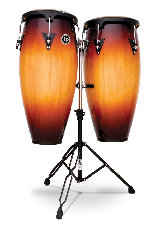 LP LPA646-VSB Aspire Wood 10" And 11" Conga Set With Double Stand, Vintage Sunburst/Black