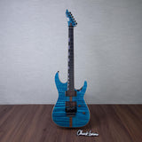 ESP Custom Shop Exhibition EXL M-II DX FR Electric Guitar - Sea Serpent Blue / Sunset Coast - #E3041252