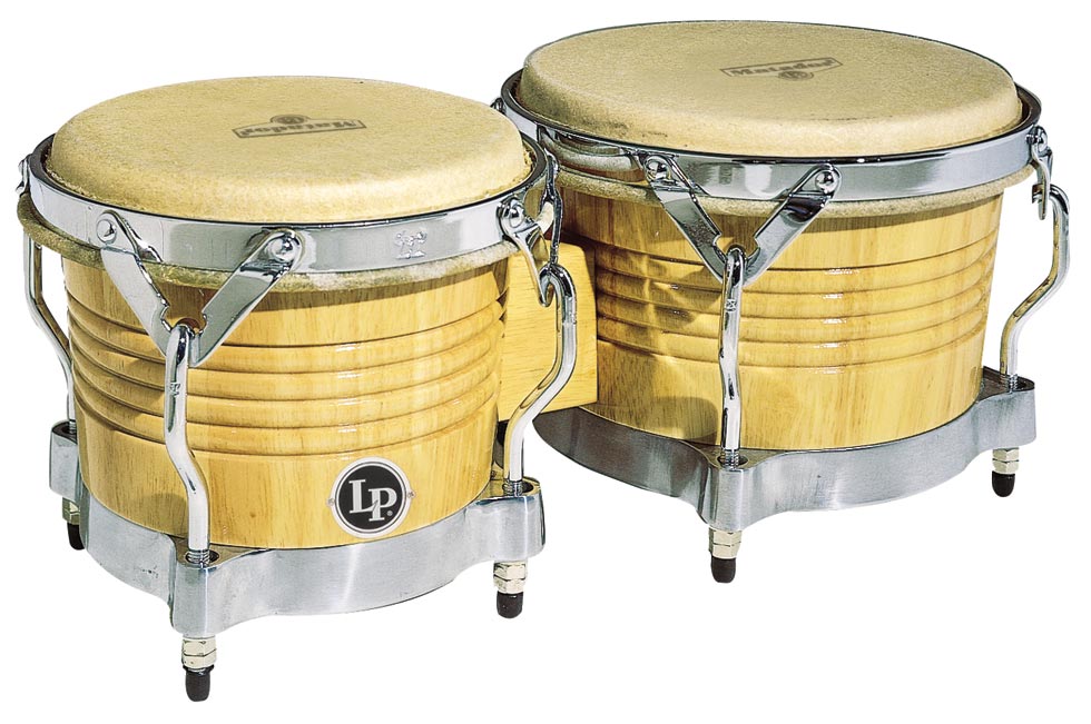 LP M201-AWC Matador Wood Bongos, Natural/Chrome