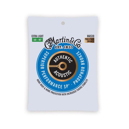 Martin Authentic Phosphor Bronze Acoustic Guitar Strings, Extra Light (10-47)