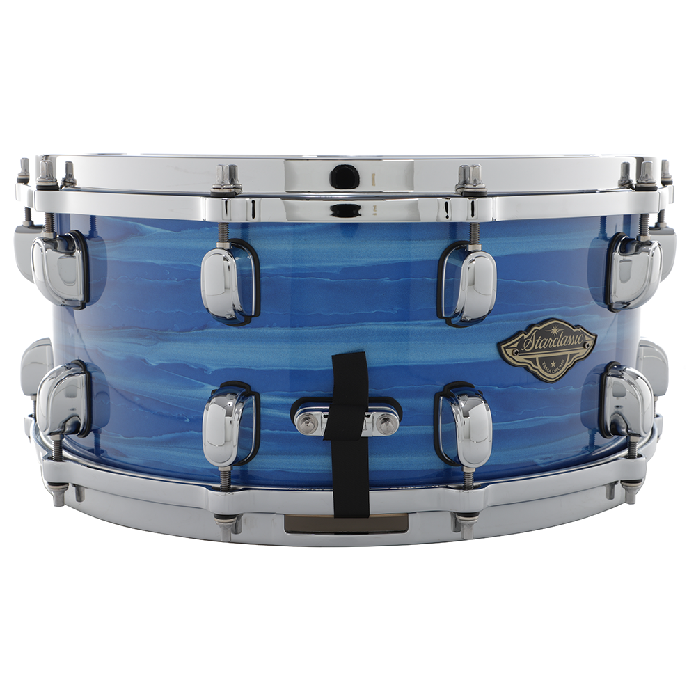 Tama 6.5" x 14" Walnut/Birch Snare Drum - Laquer Ocean Blue Ripple