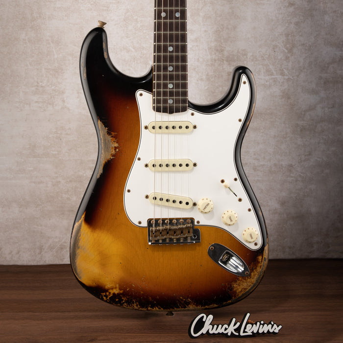 Fender Custom Shop #30 1967 Stratocaster Heavy Relic Electric Guitar - Faded Aged 3-Color Sunburst - #CZ555993