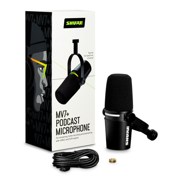 Shure MV7+ Podcast and Streaming Microphone - Black