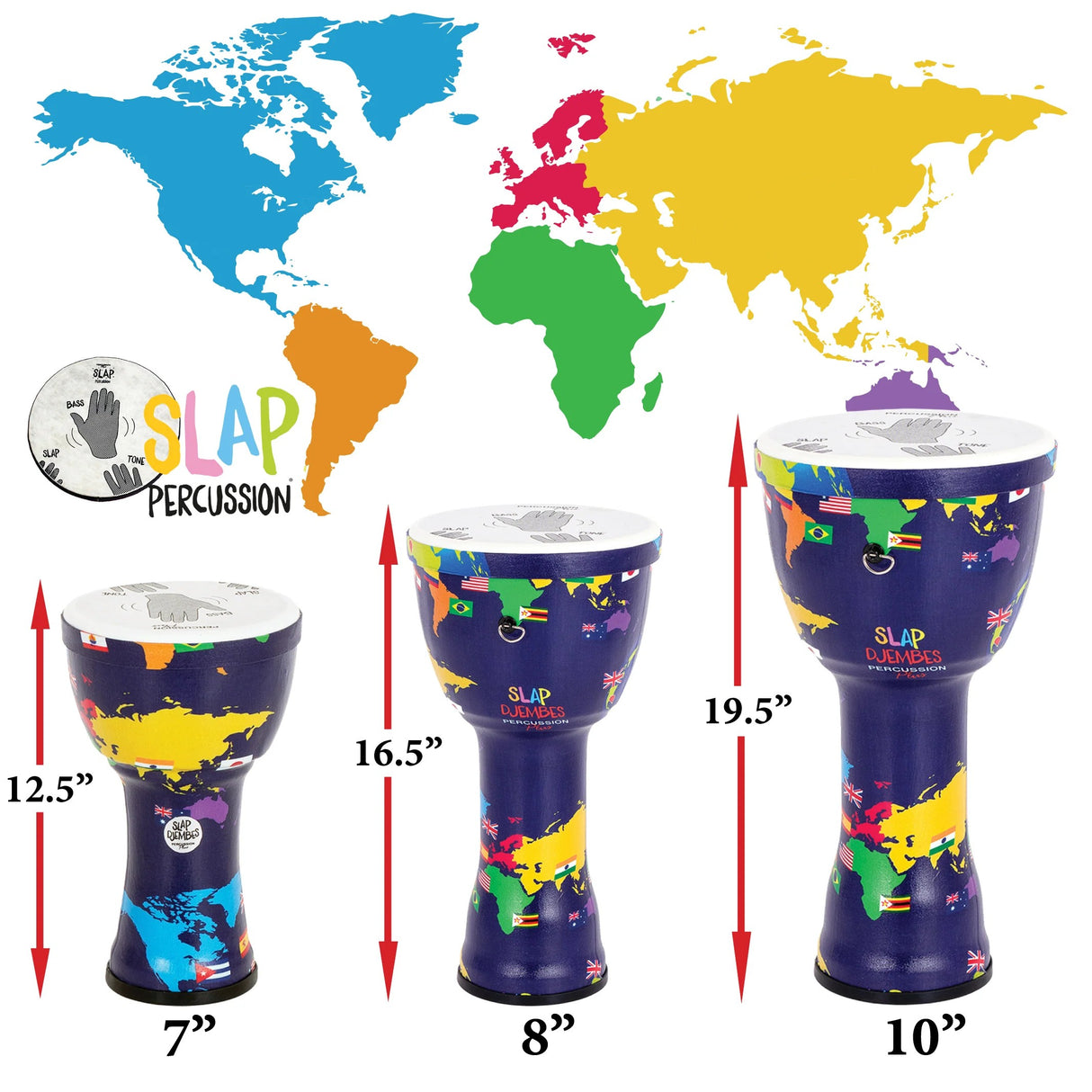 Panyard 7-Inch SLAP Djembe Pre-Tuned - World Graphics