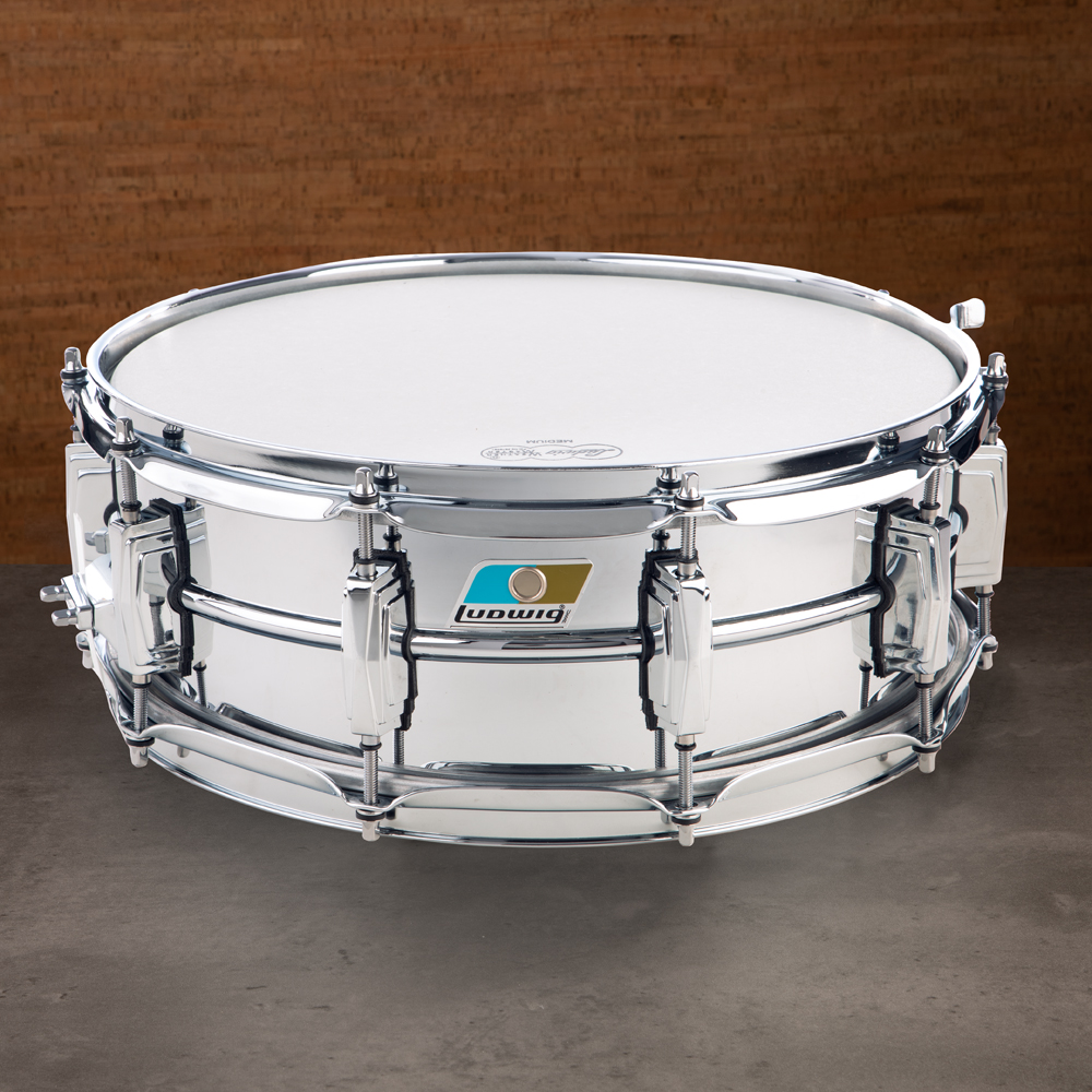 Ludwig 5x14 Inch Chrome Over Brass Snare Drum, Factory B-Stock