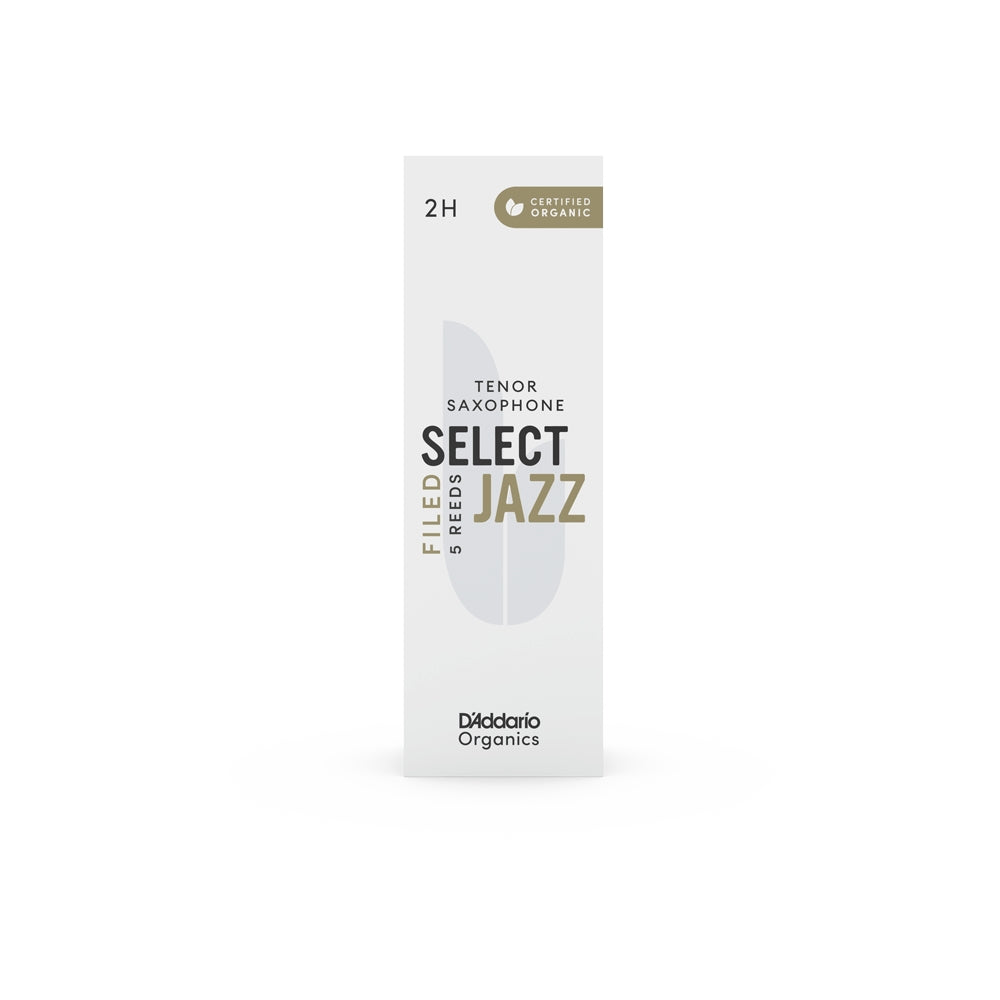 D'Addario Organic Select Jazz Filed Tenor Saxophone Reeds Strength 2 Hard 5-Pack