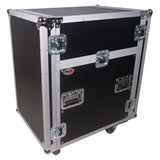 ProX T-12MRSS13ULT 13U Top 12U Front Rack Combo Flight Case with Laptop Shelf and Casters
