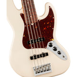 Fender American Professional Jazz V 5-String Electric Bass Guitar, Rosewood Fingerboard - Olympic White