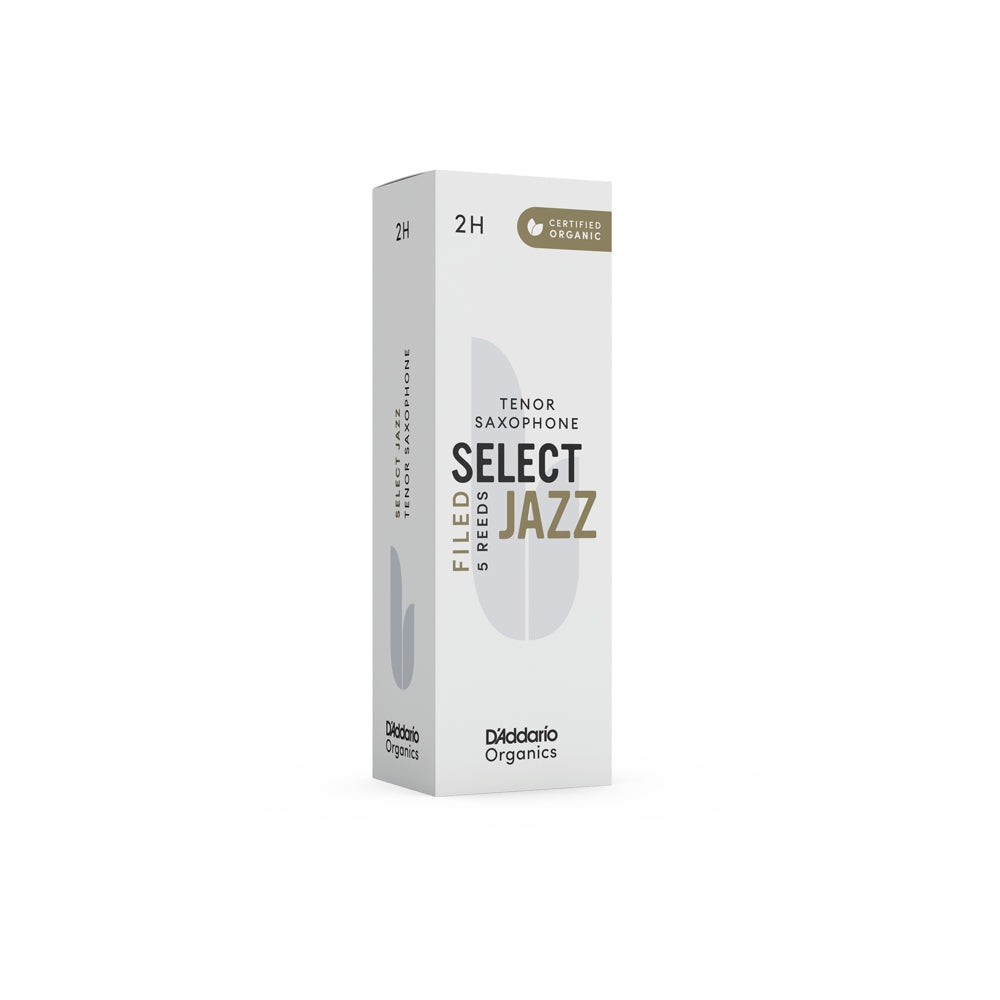 D'Addario Organic Select Jazz Filed Tenor Saxophone Reeds Strength 2 Hard 5-Pack