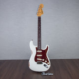 Fender Custom Shop 1969 Stratocaster Electric Guitar - Aged Olympc White - #R123540