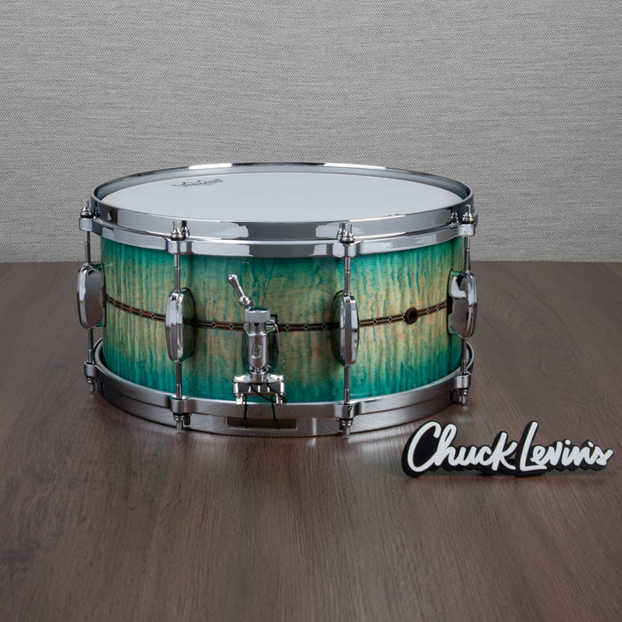 Tama 6.5 x 14-Inch Star Maple Snare Drum - Emerald Sea Curly Maple Burst