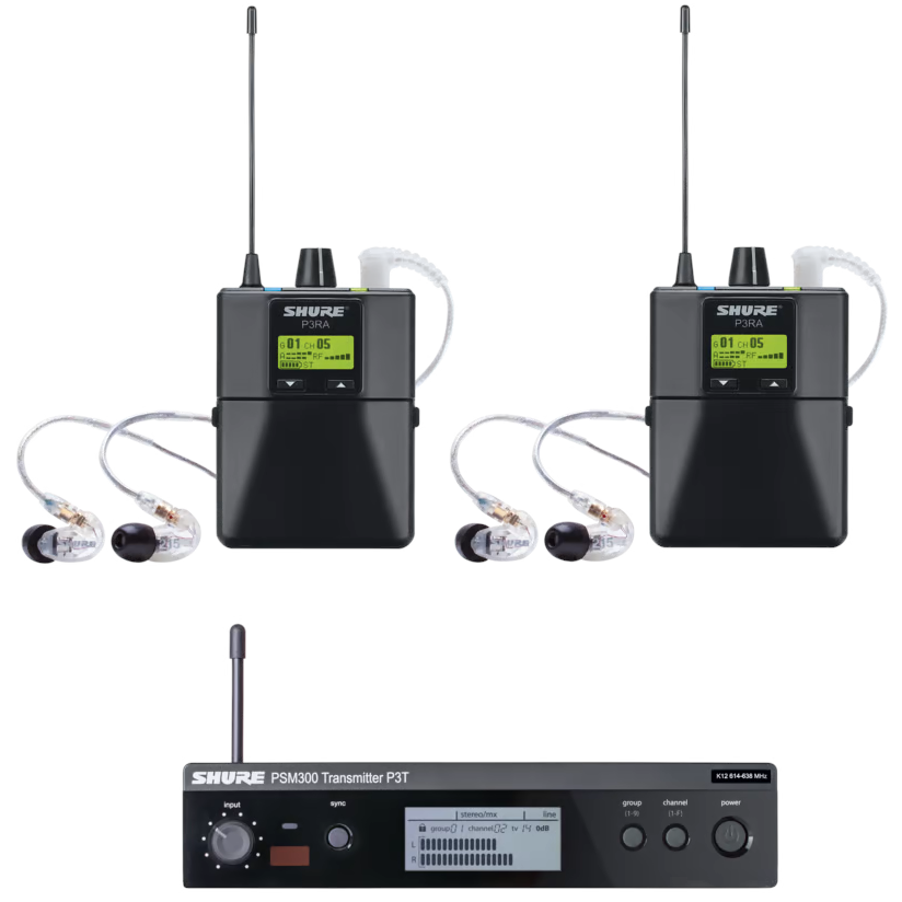 Shure PSM300 P3TRA215TWP Twinpack Wireless In-Ear Monitor System - H20 Band
