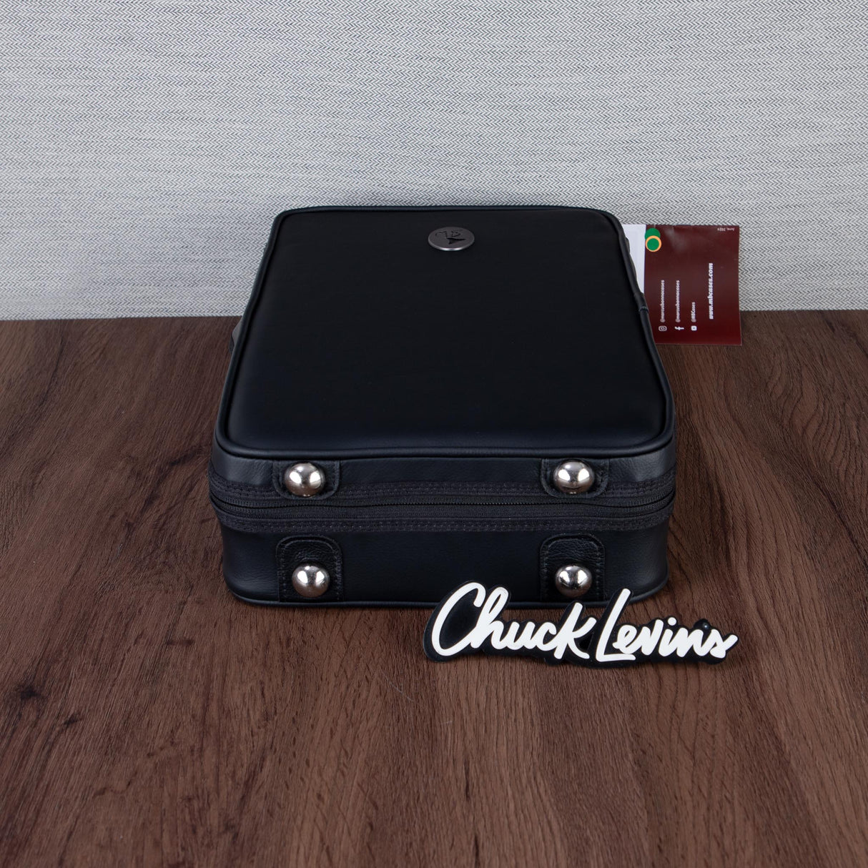 Marcus Bonna Compact Case for 2 A/Bb Clarinets - Black Leather, Silver Metal Logo