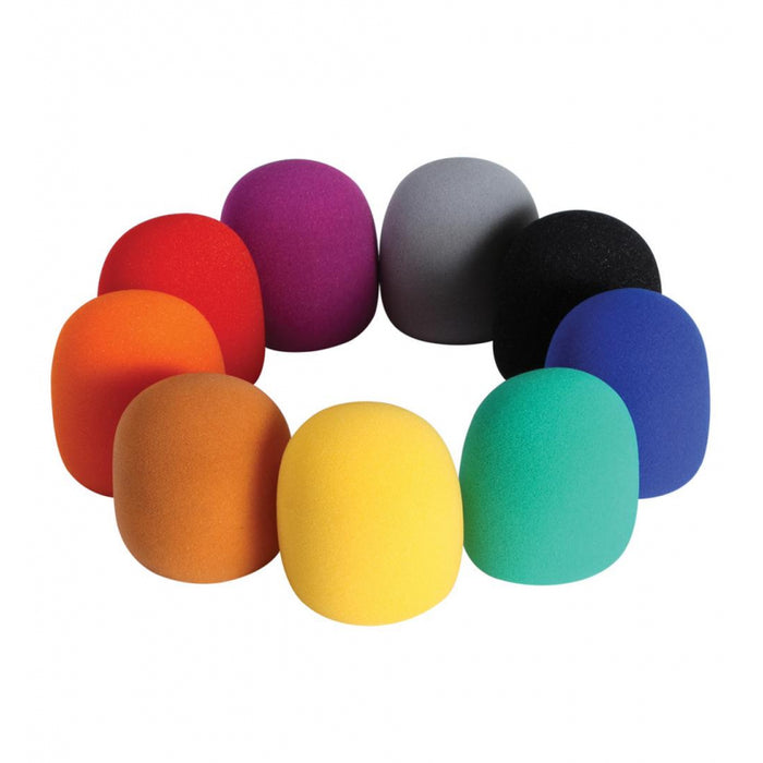 On-Stage ASWS58C9 Microphone Windscreen 9-Pack - Multicolor