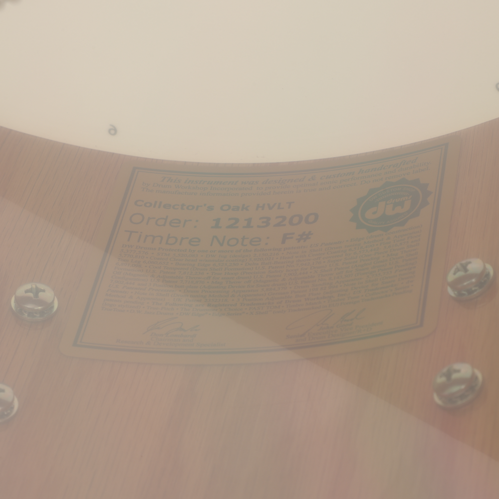 DW Collector's Pure Oak Snare, 14 x 6.5-Inch - White Glass Contrail