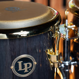 Latin Percussion Junior Conga Set - Black Wood With Gold Hardware - CHUCKSCLUSIVE