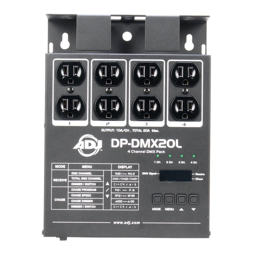 ADJ DP-DMX20L 4 Channel Portable DMX Dimmer Switch Pack