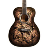 Martin Custom Shop M/0000-14F Quilted Maple/Engelmann Spruce Acoustic Electric Guitar - Paisley Ember Burst - Preorder