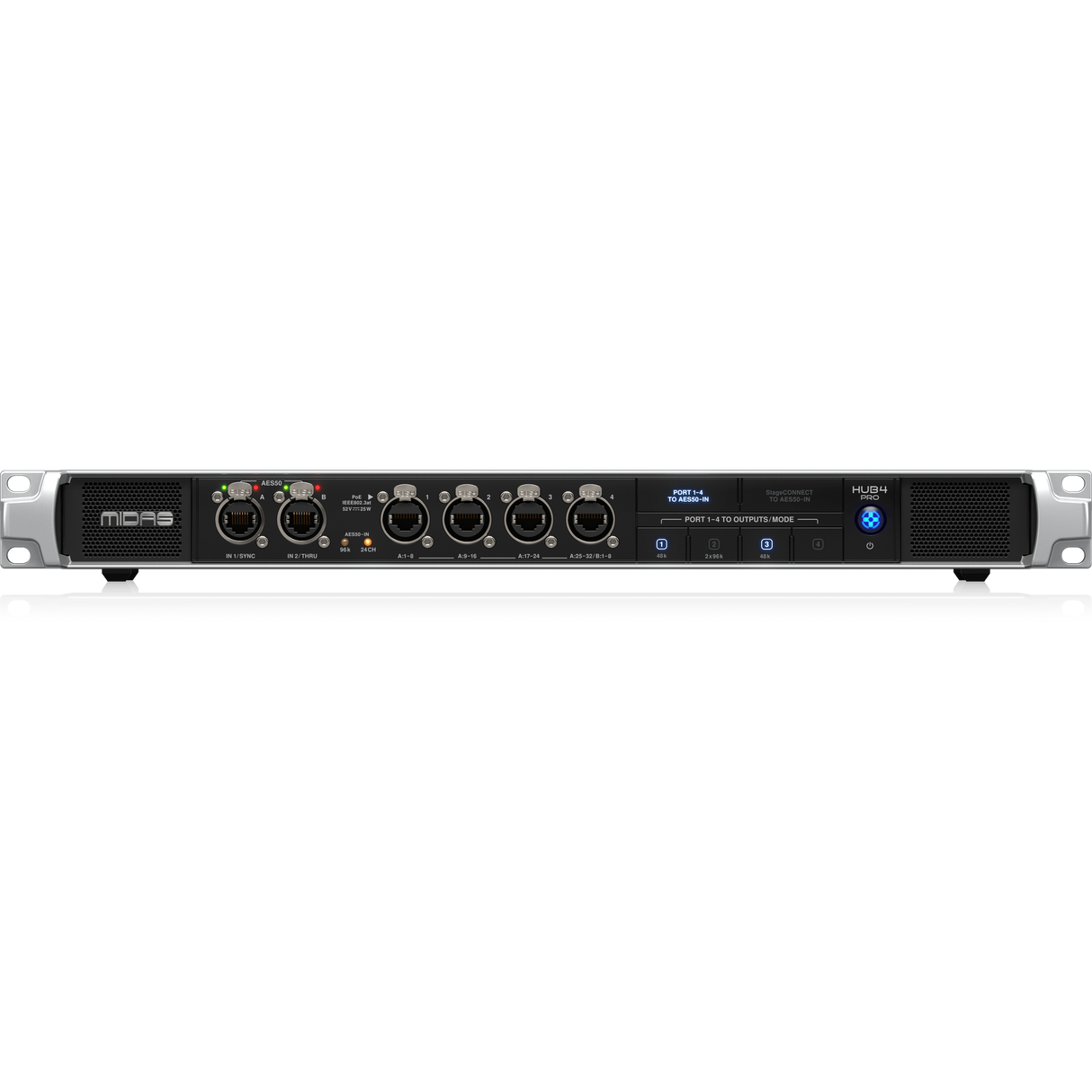 Midas HUB4 PRO_US1 96k Monitor System Hub with 4 PoE Ports