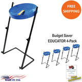Panyard Jumbie Jam Steel Drum Educators 4-Pack - Metal Z-Floor Stands - Blue Pans