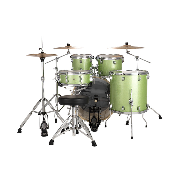 Ludwig Evolution 5-Piece Kit with 22-Inch Kick - Mint Sparkle Finish