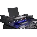 ProX XS-SCLIVE4LTBLATA Flight Style Road Case For Denon SC Live 4 Controller with Laptop Shelf RGB LED 1U Rack Space Black Finish