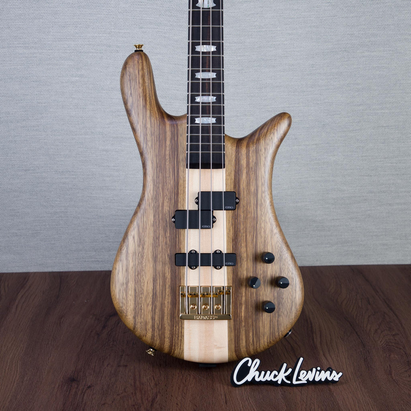 Spector Euro 4 LT Solid Korina Wings Electric Bass Guitar - Natural Satin - CHUCKSCLUSIVE - #NB23505