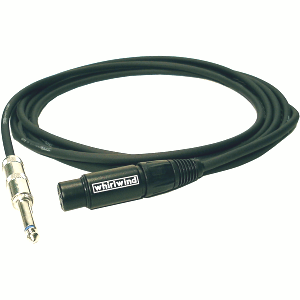 Whirlwind MK3 3-Foot XLR Female to 1/4-Inch TS Male 3-pin Unbalanced Microphone Cable