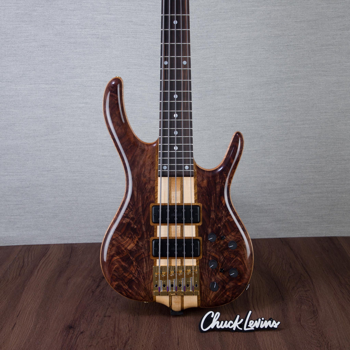 Ken Smith BSR-5TNE-5A-FW Exhibition Black Tiger Elite 5-String Electric Bass Guitar - Figured Walnut